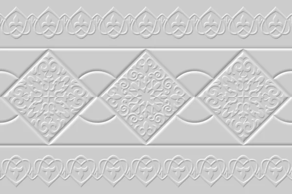 Biała Bezszwowa Struktura Geometryczna Papier Origami Tło Renderowania — Zdjęcie stockowe