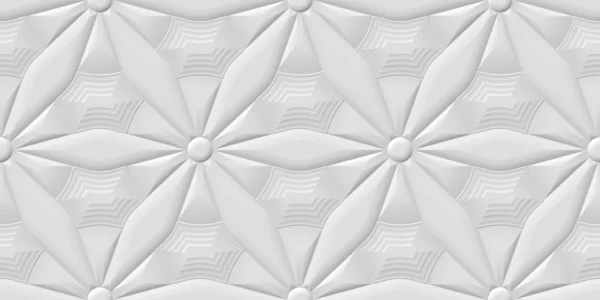 Weiße Nahtlose Geometrische Textur Origami Papier Stil Rendering Hintergrund — Stockfoto