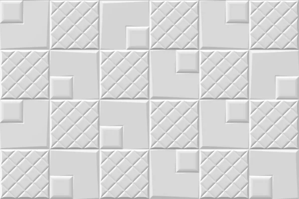 白いシームレスな幾何学的テクスチャ 折り紙の様式 3Dレンダリングの背景 — ストック写真