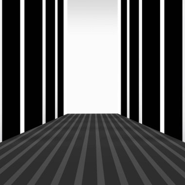 siyah ve beyaz çizgili soyut grafik optik sanat