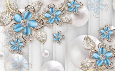 Fotoğraf arkaplanı için çiçek desenli 3 boyutlu duvar kağıdı tasarımı 