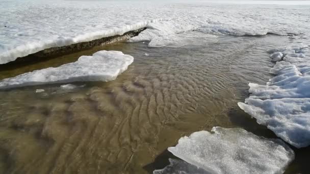 Швидкий потік талої води — стокове відео