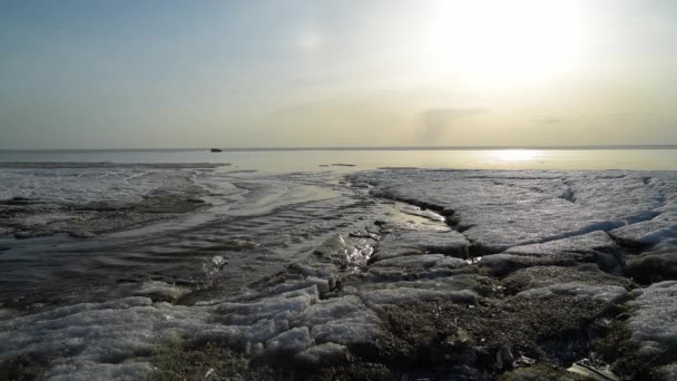 Швидкий потік талої води — стокове відео