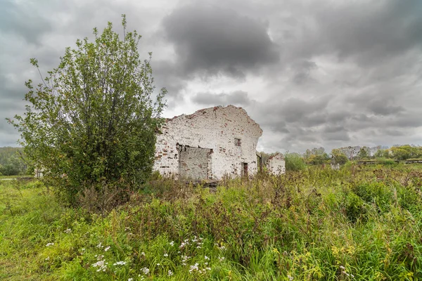 Terk edilmiş bir çiftlik harap cowshed — Stok fotoğraf