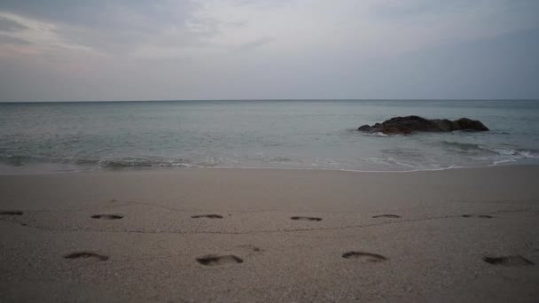 Lonely Beach Άδεια Παραλία Πρωί Στο Νησί Τσανγκ Ταϊλάνδη — Αρχείο Βίντεο