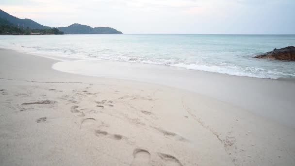 Einsamer Strand Leerer Strand Morgen Insel Koh Chang Thailand — Stockvideo
