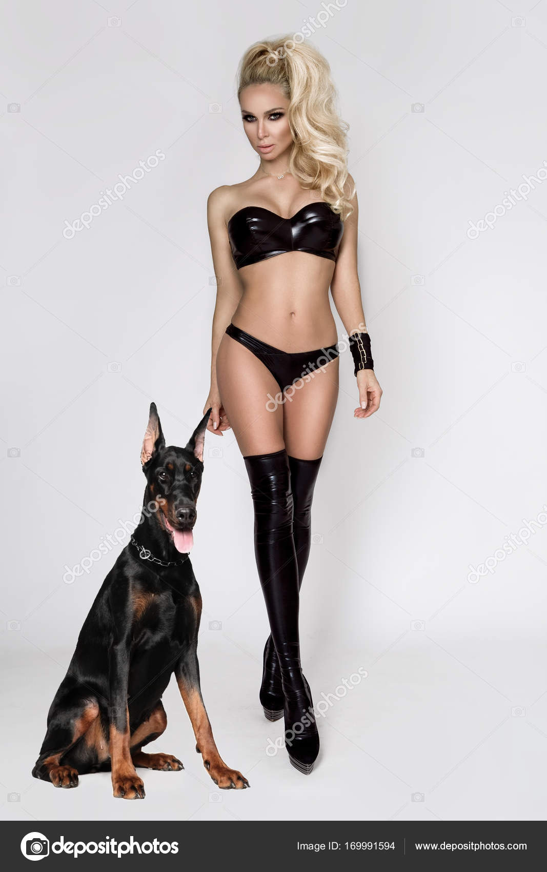 Doberman woman erotic