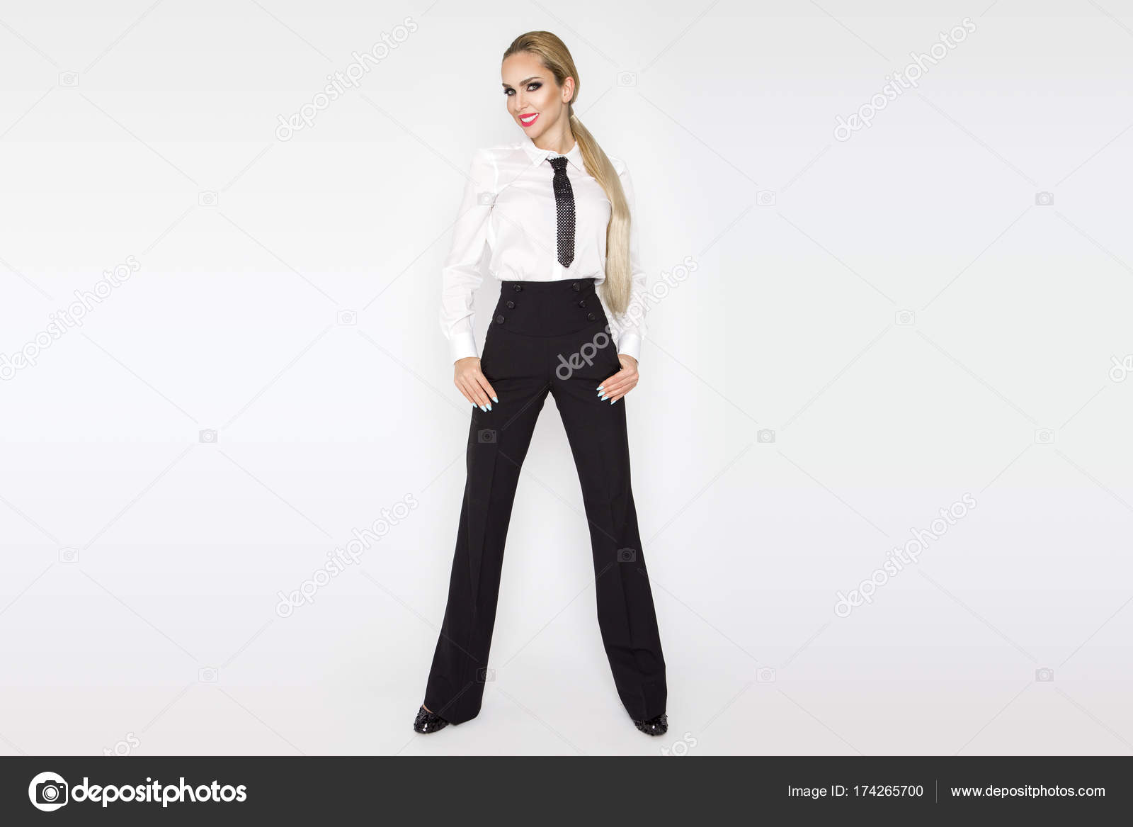 formal white shirt and black pant for girl