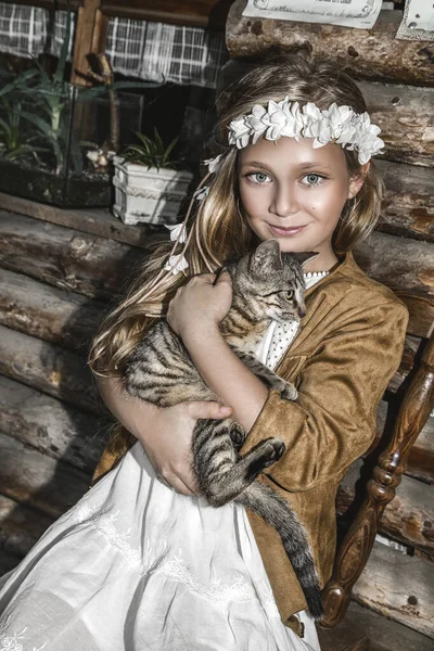 Portret Van Een Klein Schattig Kind Met Tederheid Liefde Voor — Stockfoto