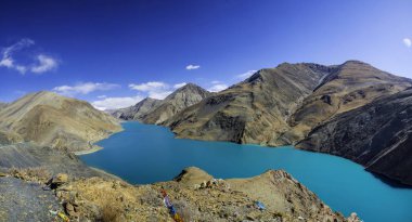 Tibet, Çin 'de dağlarla ve nehirlerle doğal manzara