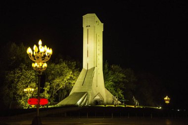 Şehir mimarisinin aydınlanma manzarası, Tibet, Çin
