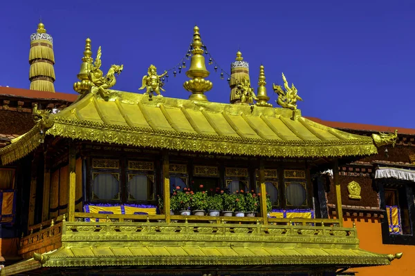 Άποψη Της Παραδοσιακής Αρχιτεκτονικής Του Θιβέτ Κίνα Ταξιδιωτική Έννοια — Φωτογραφία Αρχείου