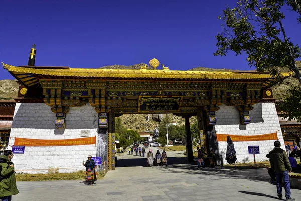 Pohled Tradiční Architekturu Tibetu Čína Koncept Cestování — Stock fotografie