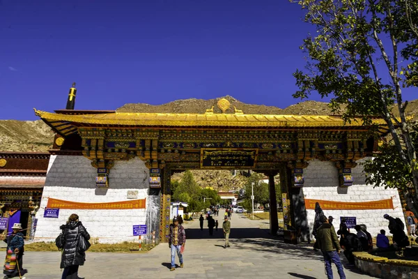 Utsikt Över Den Traditionella Arkitekturen Tibet Kina Resor Koncept — Stockfoto