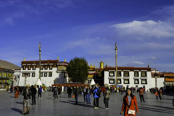 Kilátás Hagyományos Építészet Tibet Kína Utazási Koncepció — Stock Fotó