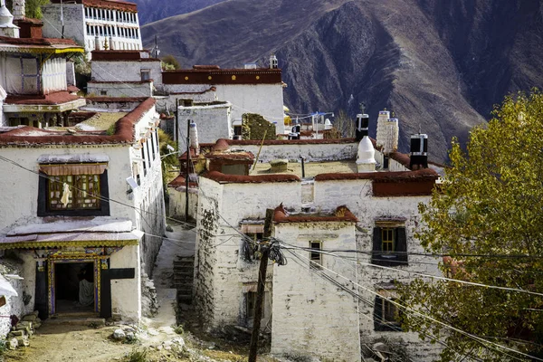 Vista Arquitectura Tradicional Del Tíbet China Concepto Viaje — Foto de Stock