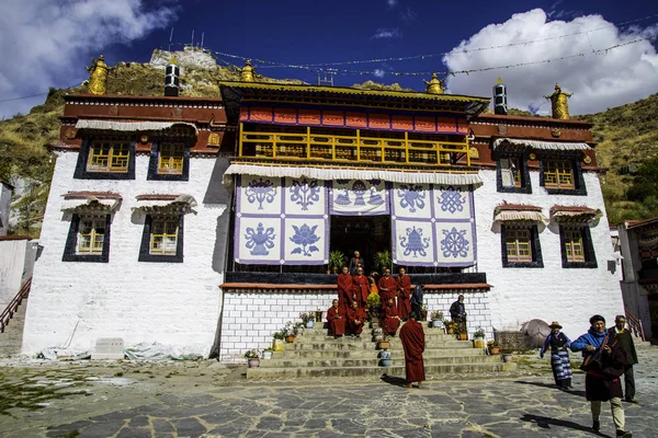 Monaci Buddisti Tibet Cina — Foto Stock