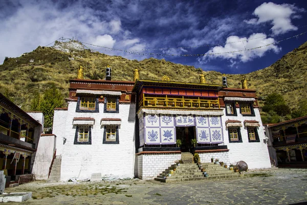 Widok Tradycyjnej Architektury Tybetu Chiny Koncepcja Podróży — Zdjęcie stockowe
