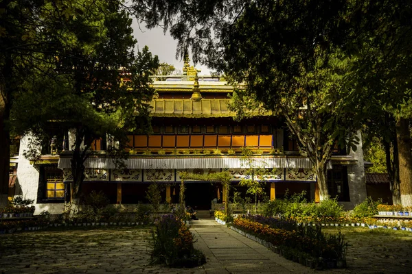 Tibet Çin Geleneksel Mimari Görüşü Seyahat Kavramı — Stok fotoğraf