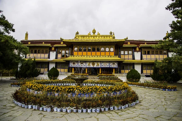 Взгляд Традиционную Архитектуру Тибета Китай Концепция Путешествия — стоковое фото