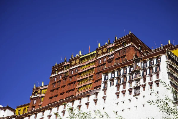 Utsikt Över Den Traditionella Arkitekturen Tibet Kina Resor Koncept — Stockfoto