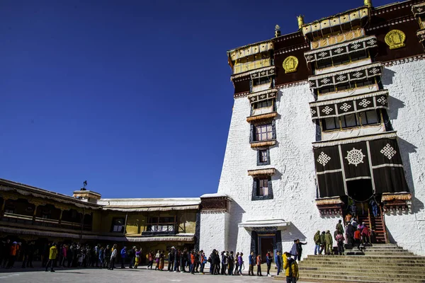 Pohled Tradiční Architekturu Tibetu Čína Koncept Cestování — Stock fotografie