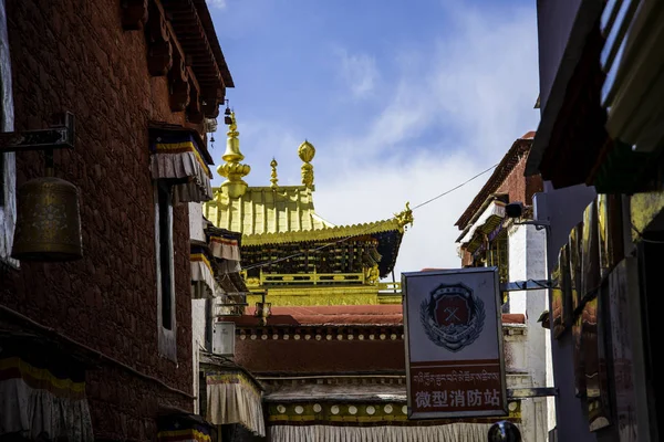 Vista Dell Architettura Tradizionale Del Tibet Cina Concetto Viaggio — Foto Stock