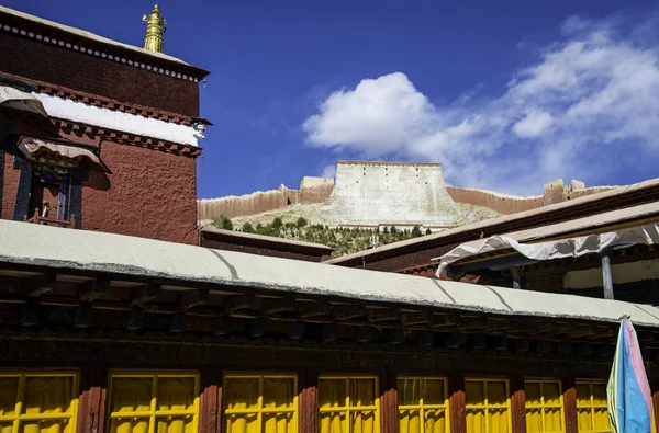 Vista Dell Architettura Tradizionale Del Tibet Cina — Foto Stock