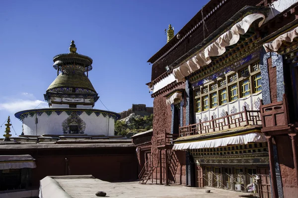 Vista Dell Architettura Tradizionale Del Tibet Cina — Foto Stock