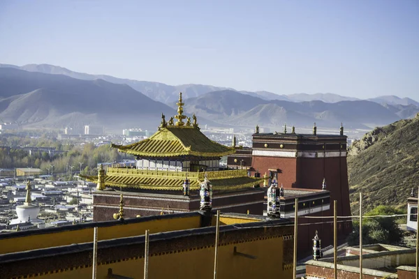 Pohled Tradiční Architekturu Tibetu Čína — Stock fotografie