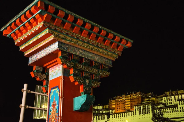 View City Architecture Illumination Tibet China — ストック写真