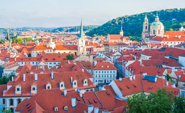 Aerial View Prague Traditional Architecture Walking City Streets Daytime — Stock Photo, Image