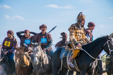 Kazakistan, Taldykorgan - 02 Ekim 2015: Göçebe Oyunları, Orta Asya 'da yapılan etnik sporlara adanmış uluslararası spor müsabakaları   
