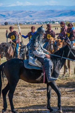 Kazakistan, Taldykorgan - 02 Ekim 2015: Göçebe Oyunları, Orta Asya 'da yapılan etnik sporlara adanmış uluslararası spor müsabakaları   