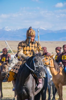 Kazakistan, Taldykorgan - 02 Ekim 2015: Göçebe Oyunları, Orta Asya 'da yapılan etnik sporlara adanmış uluslararası spor müsabakaları   