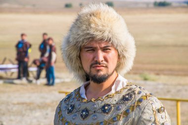 Kazakistan, Taldykorgan - 02 Ekim 2015: Göçebe Oyunları, Orta Asya 'da yapılan etnik sporlara adanmış uluslararası spor müsabakaları   