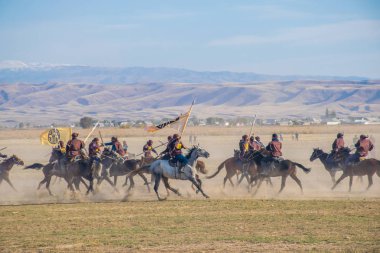 Kazakistan, Taldykorgan - 02 Ekim 2015: Göçebe Oyunları, Orta Asya 'da yapılan etnik sporlara adanmış uluslararası spor müsabakaları   