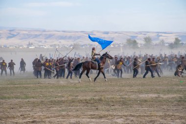 Kazakistan, Taldykorgan - 02 Ekim 2015: Göçebe Oyunları, Orta Asya 'da yapılan etnik sporlara adanmış uluslararası spor müsabakaları   