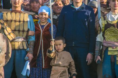 Kazakistan, Taldykorgan - 02 Ekim 2015: Göçebe Oyunları, Orta Asya 'da yapılan etnik sporlara adanmış uluslararası spor müsabakaları   