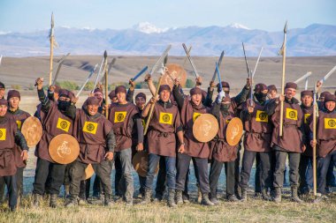 Kazakistan, Taldykorgan - 02 Ekim 2015: Göçebe Oyunları, Orta Asya 'da yapılan etnik sporlara adanmış uluslararası spor müsabakaları   