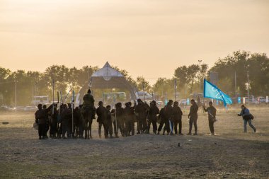 Kazakistan, Taldykorgan - 02 Ekim 2015: Göçebe Oyunları, Orta Asya 'da yapılan etnik sporlara adanmış uluslararası spor müsabakaları   
