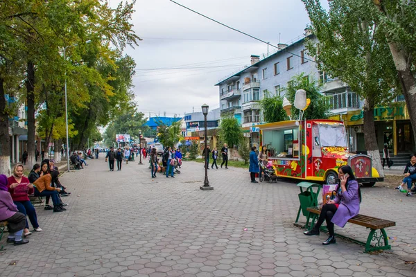 Wandelen Door Stad Sightseeing Overdag Kazachstan — Stockfoto