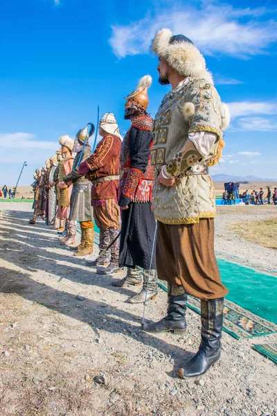 Kazakistan, Taldykorgan - 02 Ekim 2015: Göçebe Oyunları, Orta Asya 'da yapılan etnik sporlara adanmış uluslararası spor müsabakaları   