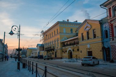 Rusya, Nizhny Novgorod - 01 Ocak 2017: Noel tatilinde Nizhny Novgorod 'un Yürüyüşü 