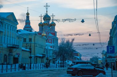 Rusya, Nizhny Novgorod - 01 Ocak 2017: Noel tatilinde Nizhny Novgorod 'un Yürüyüşü 