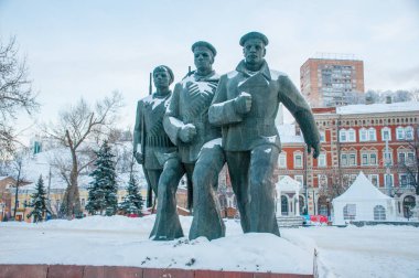 Rusya, Nizhny Novgorod - 01 Ocak 2017: Noel tatilinde Nizhny Novgorod 'un Yürüyüşü 