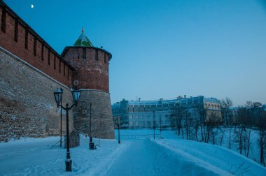 Rusya, Nizhny Novgorod - 01 Ocak 2017: Noel tatilinde Nizhny Novgorod 'un Yürüyüşü 