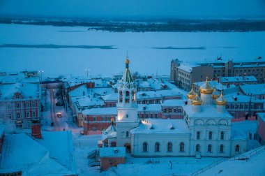 Rusya, Nizhny Novgorod - 01 Ocak 2017: Noel tatilinde Nizhny Novgorod 'un Yürüyüşü 