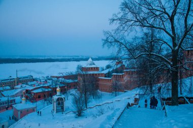 Rusya, Nizhny Novgorod - 01 Ocak 2017: Noel tatilinde Nizhny Novgorod 'un Yürüyüşü 