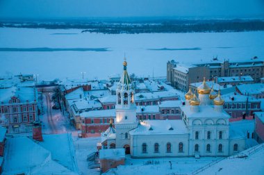 Rusya, Nizhny Novgorod - 01 Ocak 2017: Noel tatilinde Nizhny Novgorod 'un Yürüyüşü 